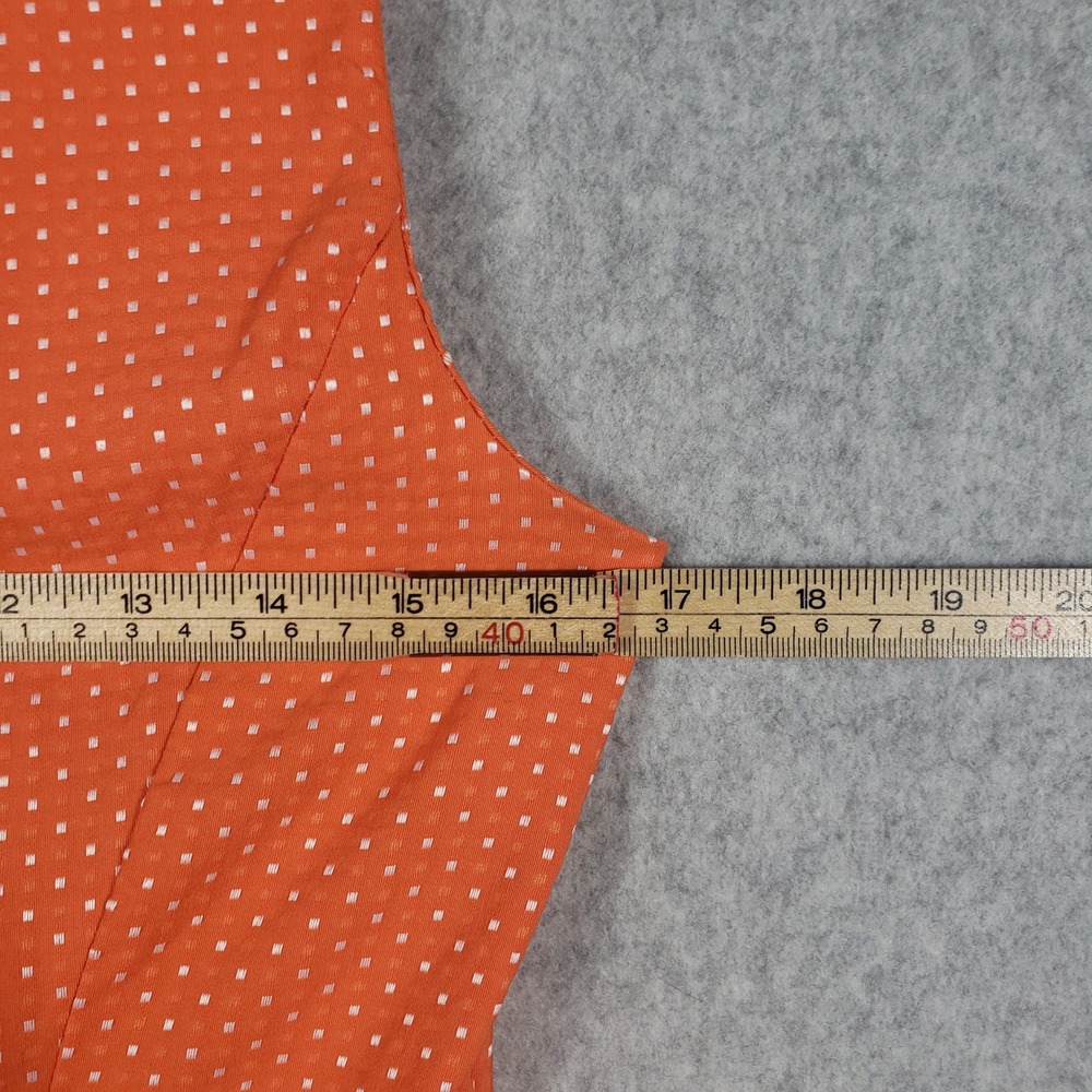 Calvin Klein Womens Dress Sheath Sleeveless Size 6 Orange Polka Dot CD9EH923 SEO - Picture 6 of 13
